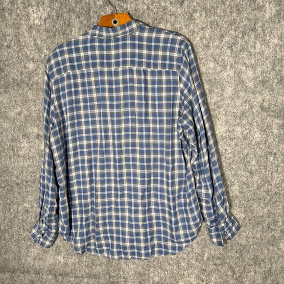 Frank & Eileen "Eileen" Button Down Shirt Blue White Plaid Modal Everyday M - Picture 4 of 8